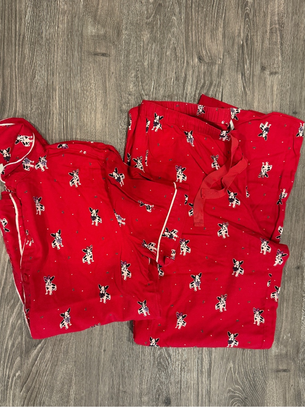 LOFT Red Dog Pajama Set Size Small